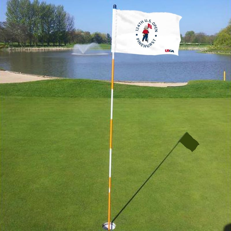 2BUT 2024 US Open Pinehurst Golf Pin Flag Practic Putting Green Golf Flag For Backyard Garden Double-Sewn 600D Nylon Miniature Pin Flag Regulation Tube Flag(white 20"x13") - Image 4